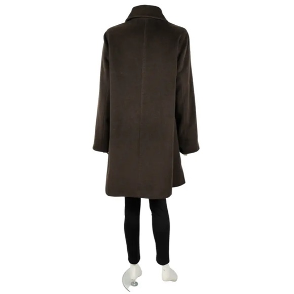 MAX MARA BROWN WOOL THREE BUTTON COAT - Picture 4 of 9